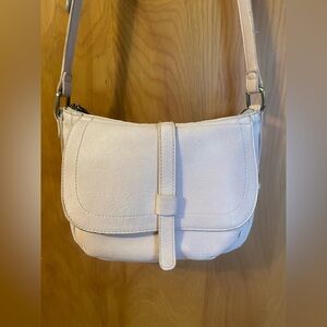 Anthropologie Delancey Crossbody Bag Vegan Leather Soft Pink Purse Chic Classic